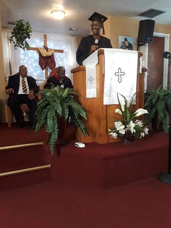 Graduation ceremony in church sanctuary